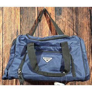 Europa 20" Duffel Bag Carry On & Travel Case Pockets Adjustable Strap Navy Blue